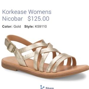 Kork ease gold sandals size 9
